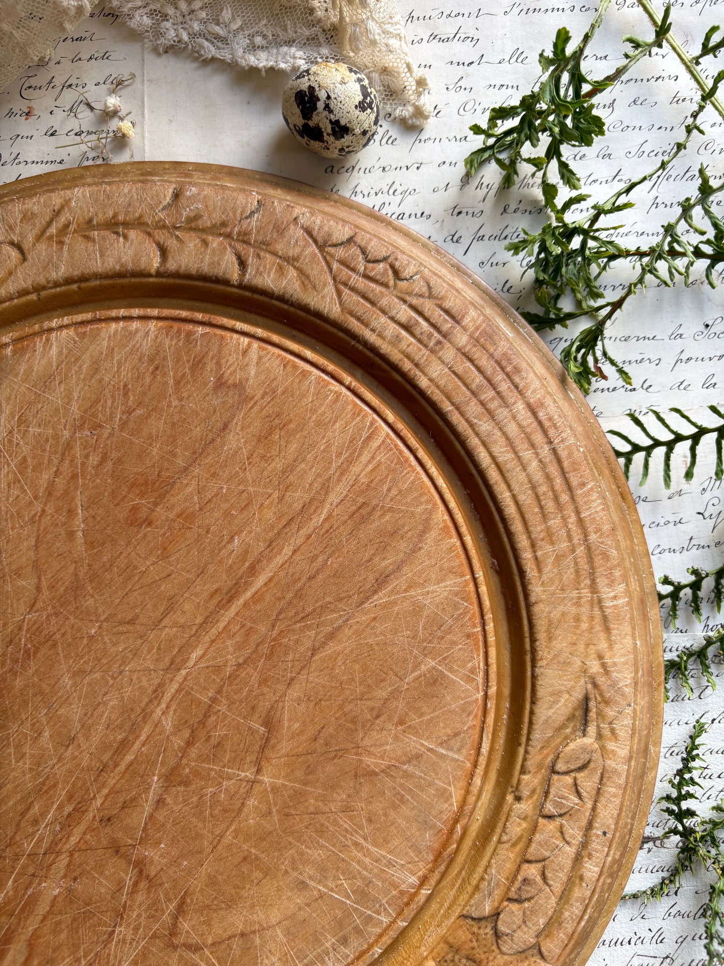 Vintage Hand Carved Wooden Bread Boards