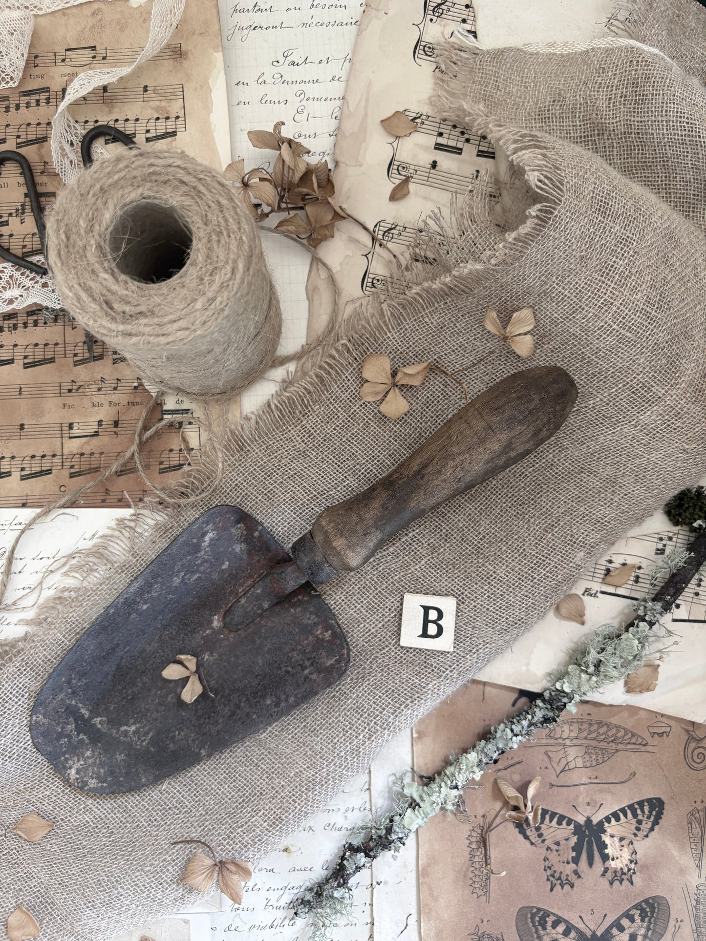 Vintage Wooden Handled Garden Trowel