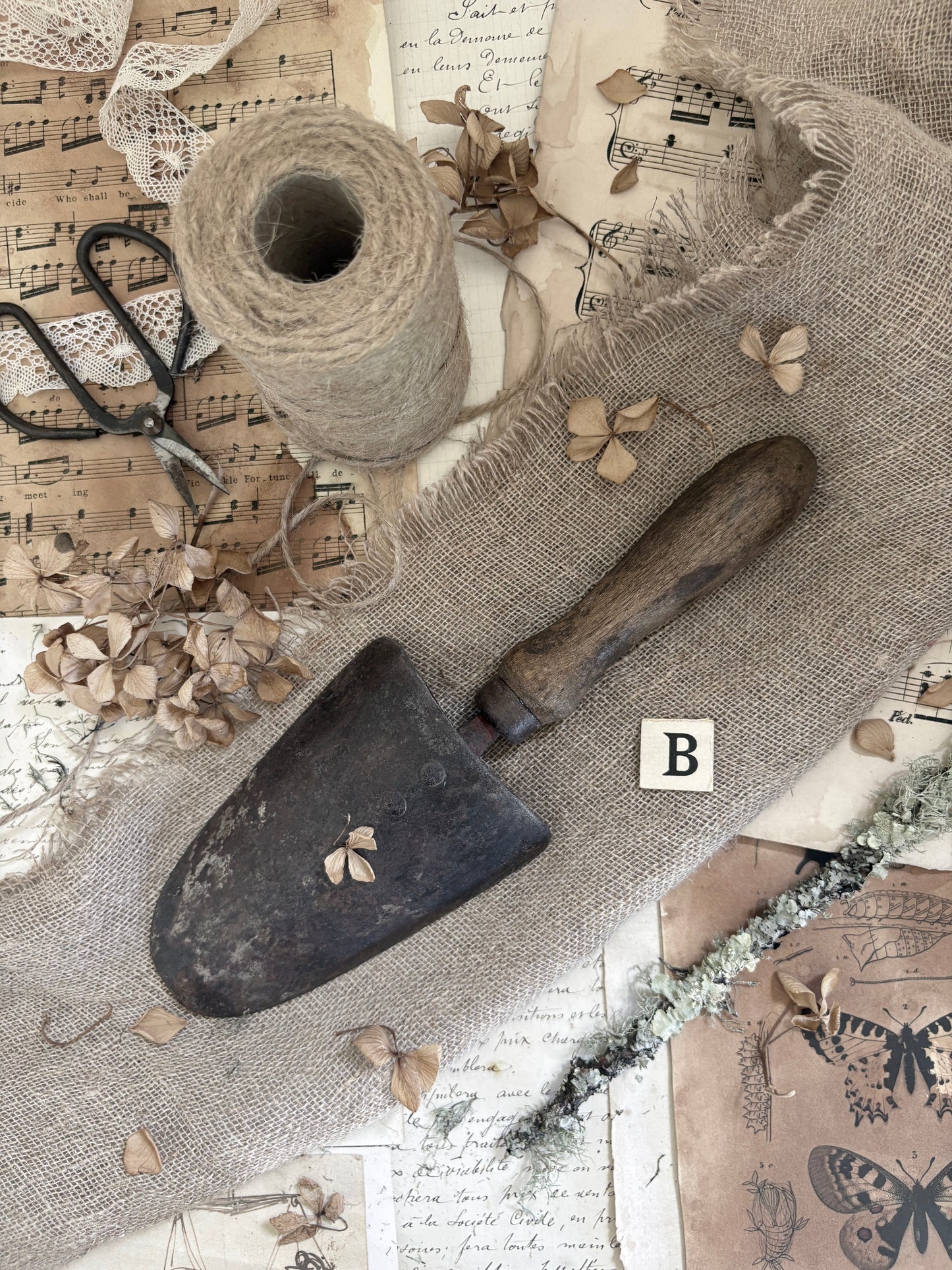 Vintage Wooden Handled Garden Trowel