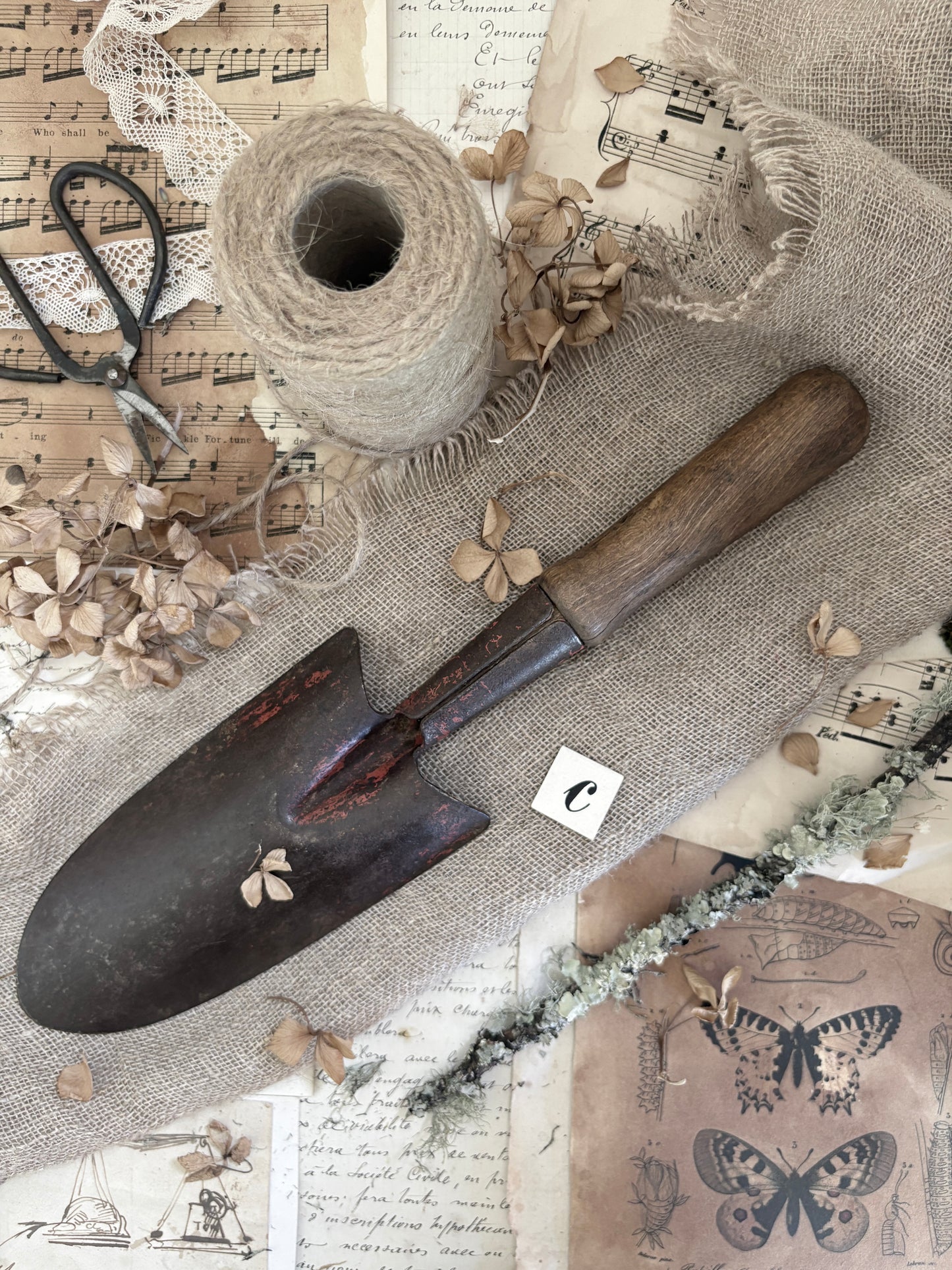 Vintage Wooden Handled Garden Trowel