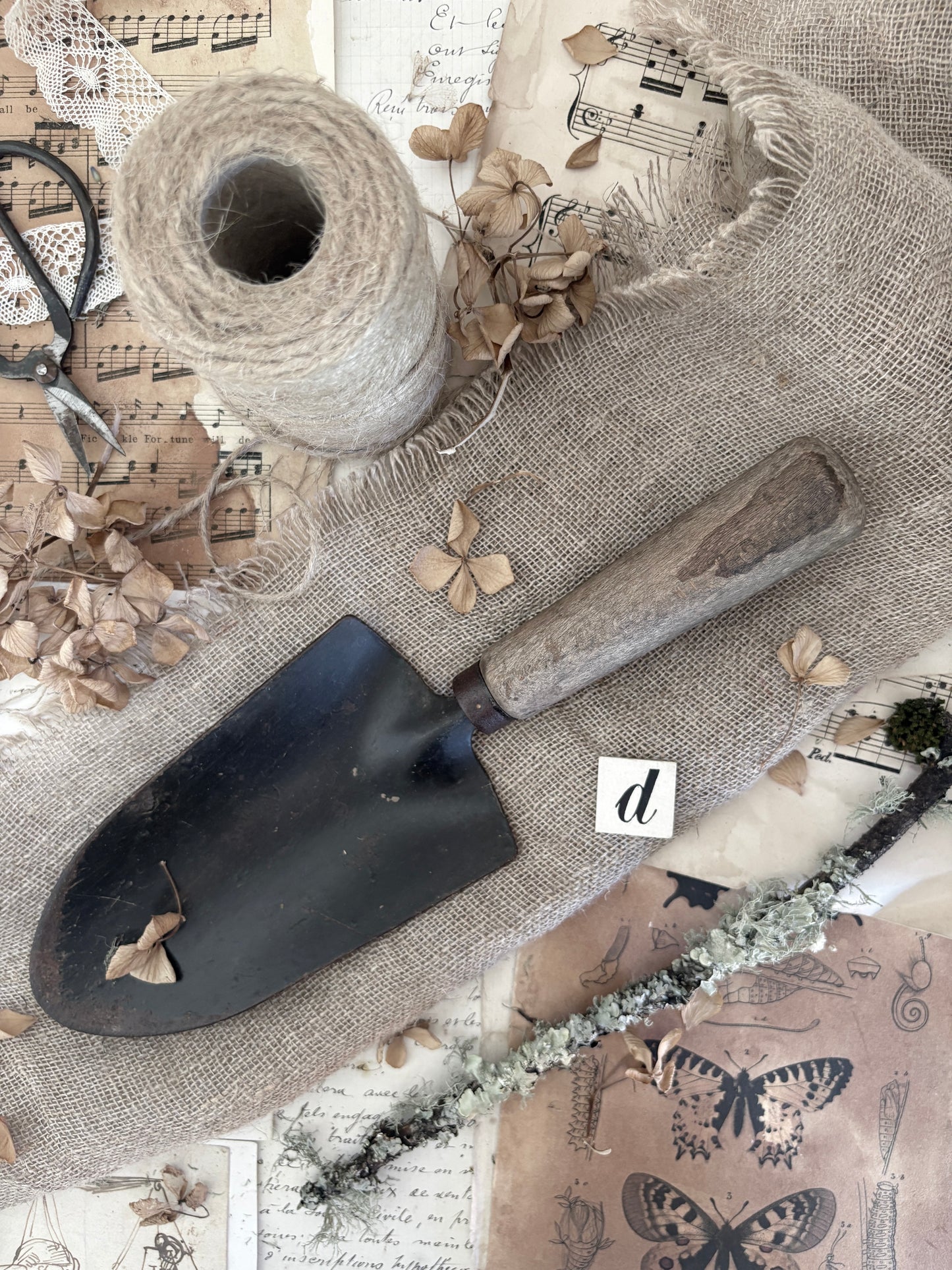 Vintage Wooden Handled Garden Trowel