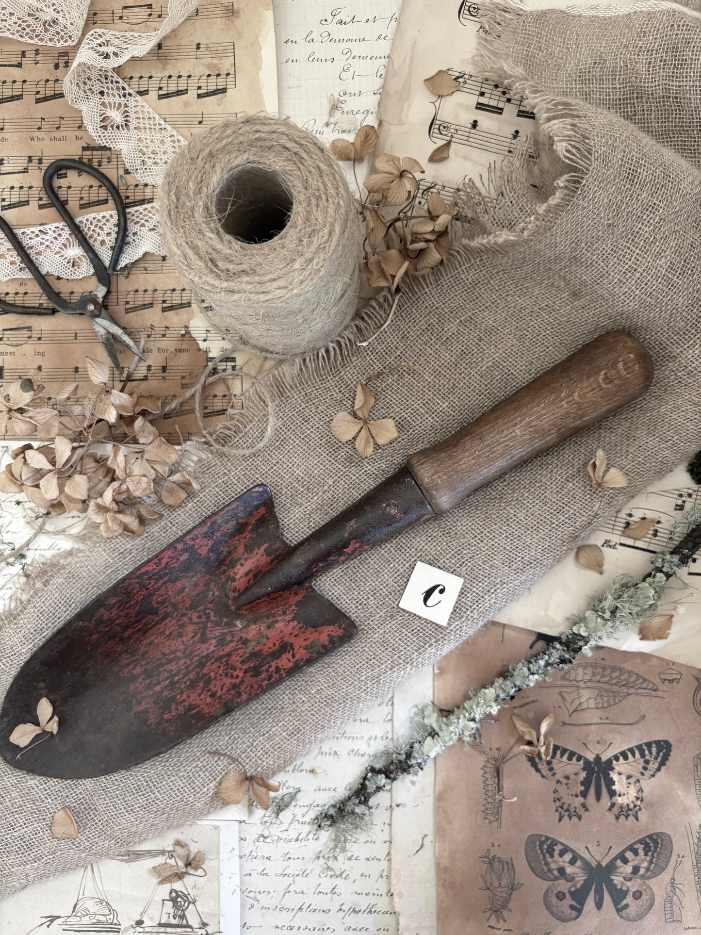 Vintage Wooden Handled Garden Trowel