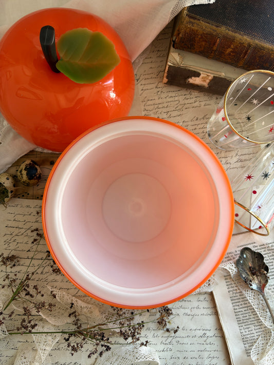 Vintage 1970s Orange Apple Ice Bucket