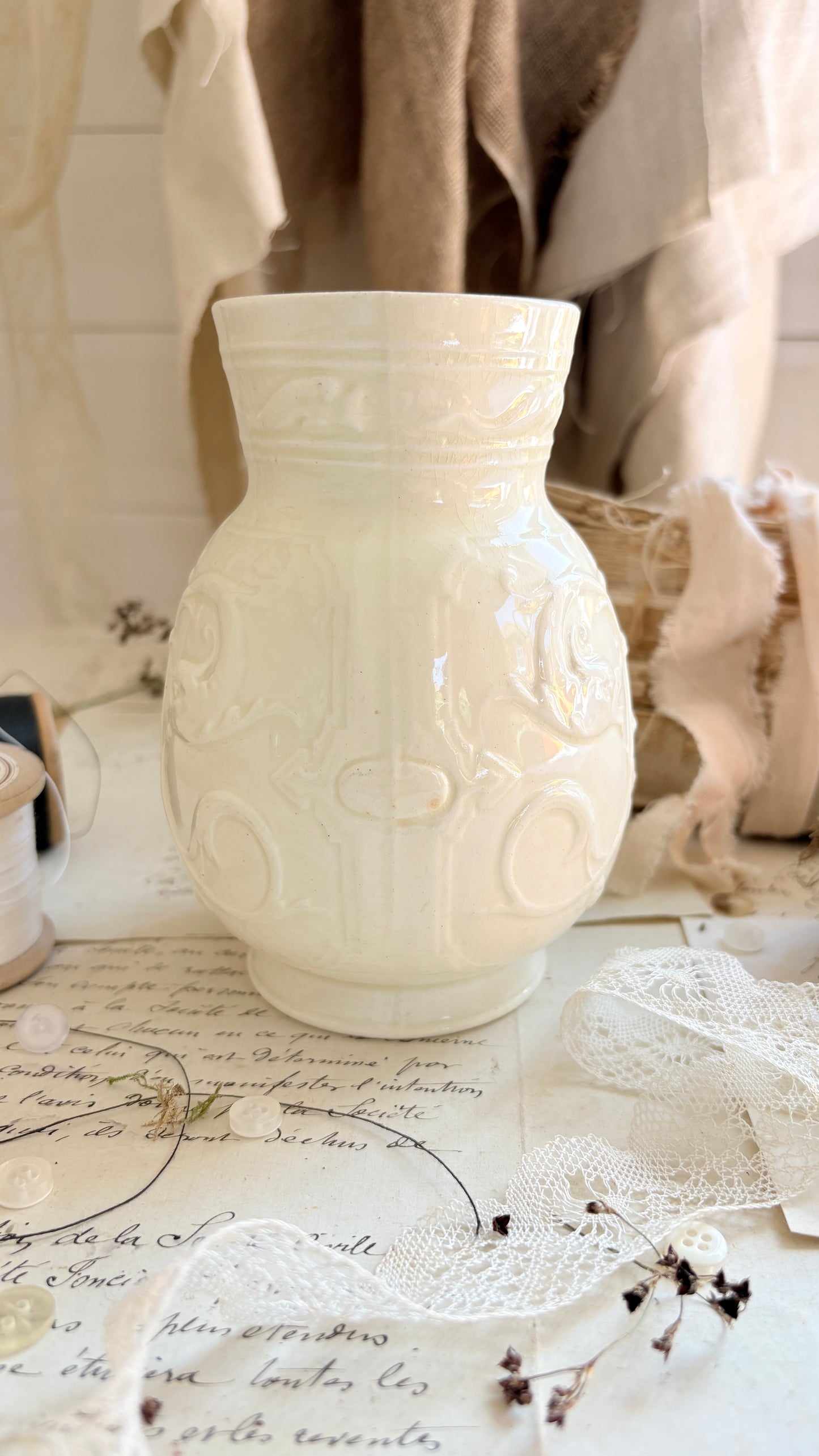 Vintage French Glazed Ceramic Faisselle Cheese Strainer