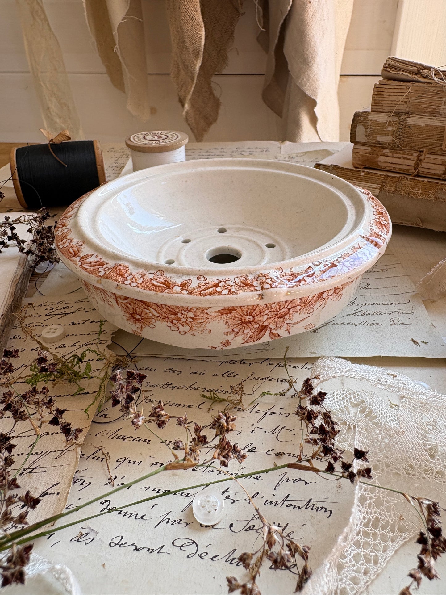 Antique English Ironstone Soap Dish  Keeling & Co "Meadow Sweet"