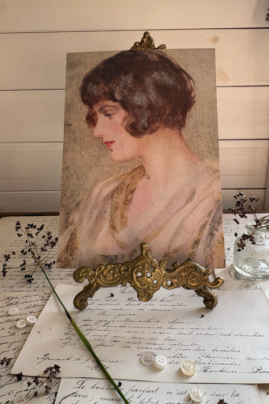 Vintage Ornate Brass Tabletop Easel