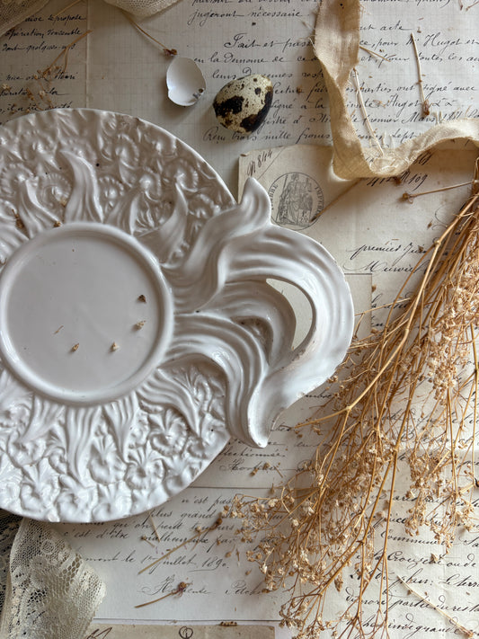 Portuguese Majolica Sunburst Relief Serving Dish