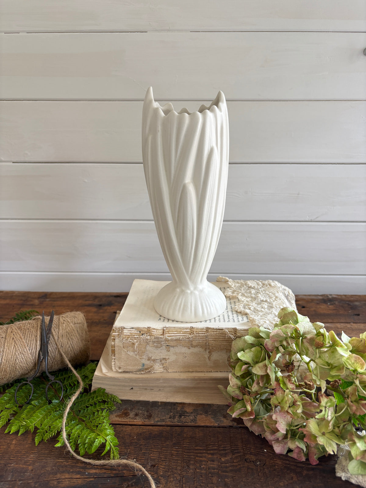 Vintage SylvaC White Ceramic "Hyacinth" Vase