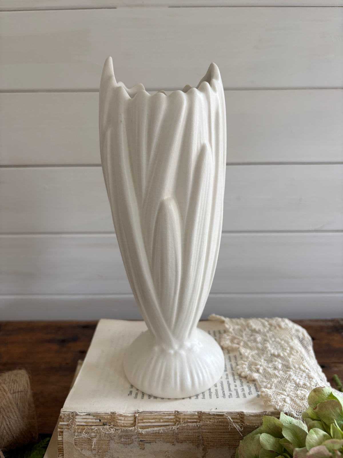 Vintage SylvaC White Ceramic "Hyacinth" Vase