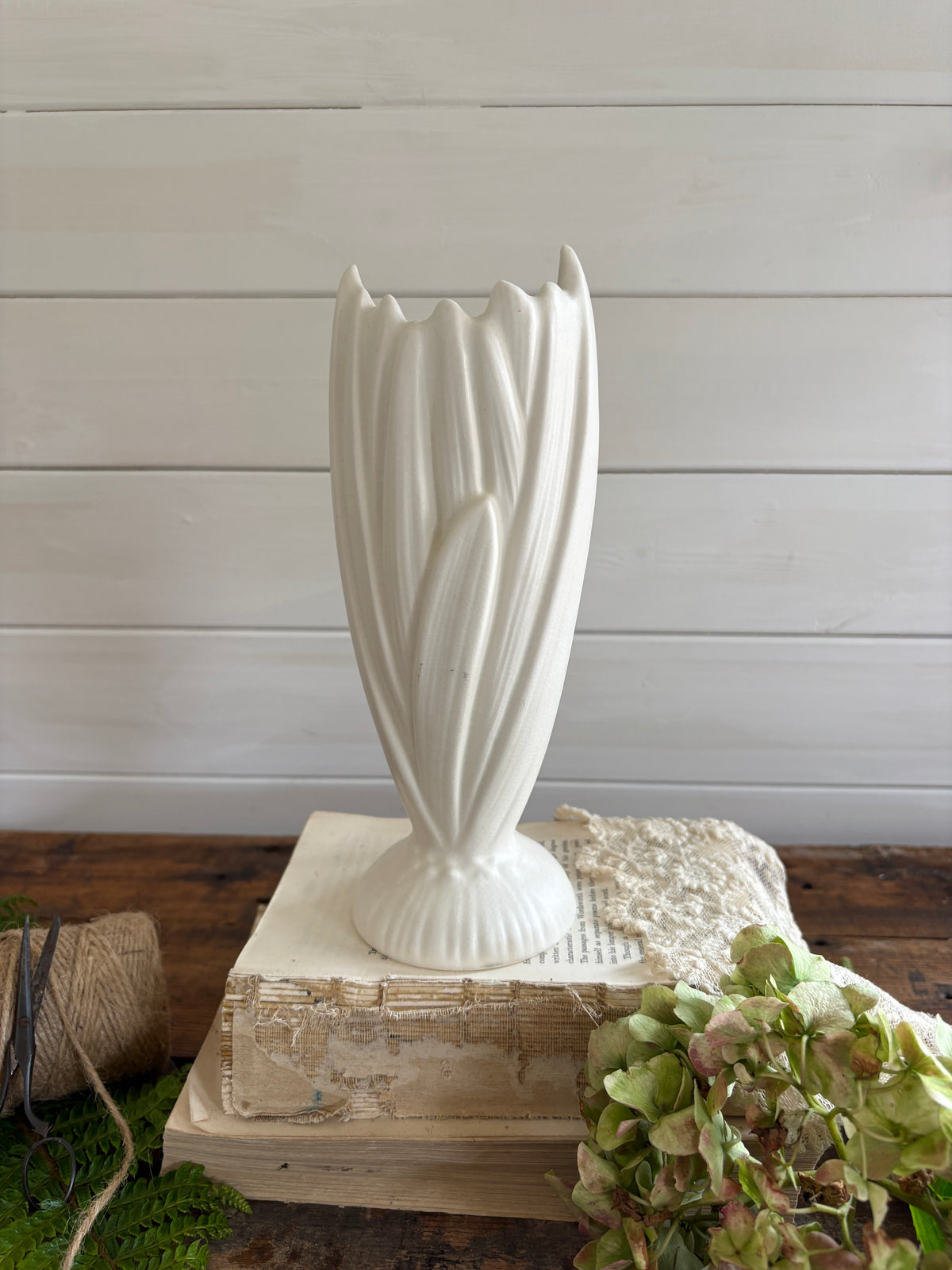 Vintage SylvaC White Ceramic "Hyacinth" Vase