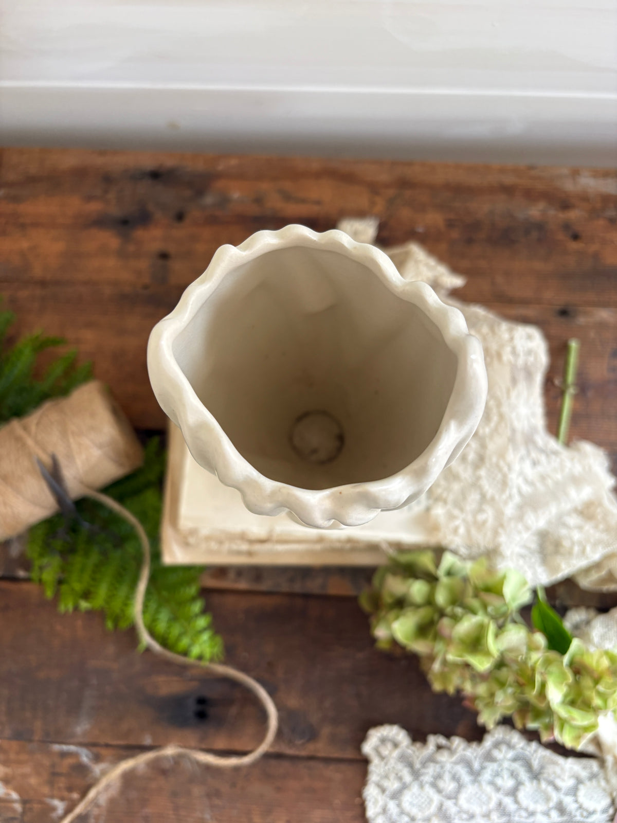 Vintage SylvaC White Ceramic "Hyacinth" Vase