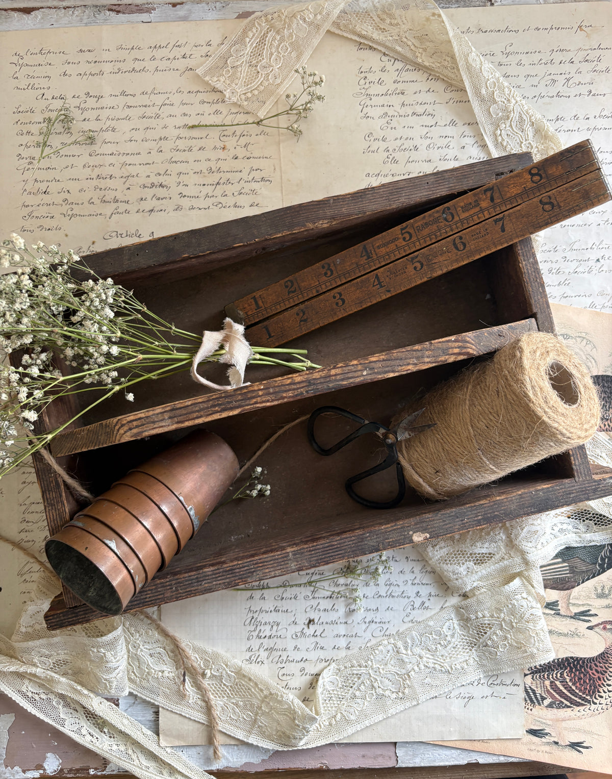 Rustic Vintage Handmade Wooden Box