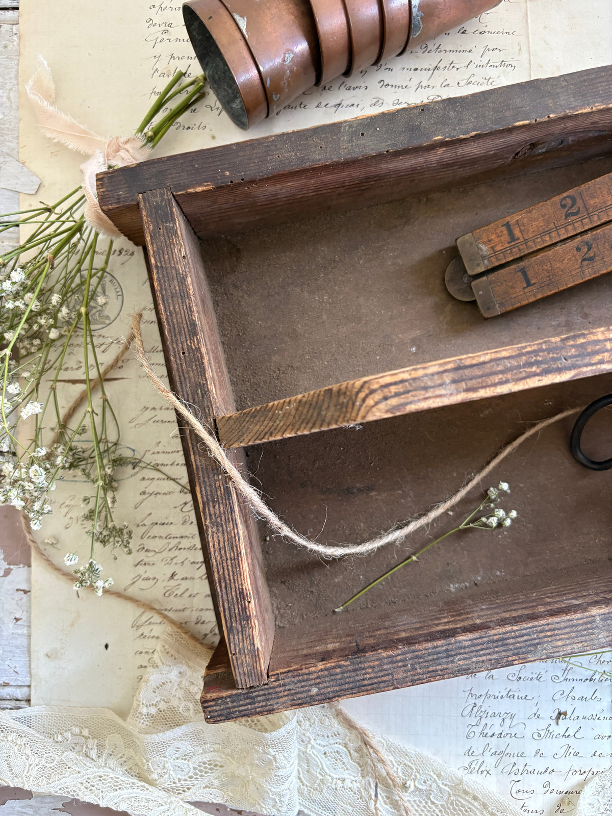 Rustic Vintage Handmade Wooden Box