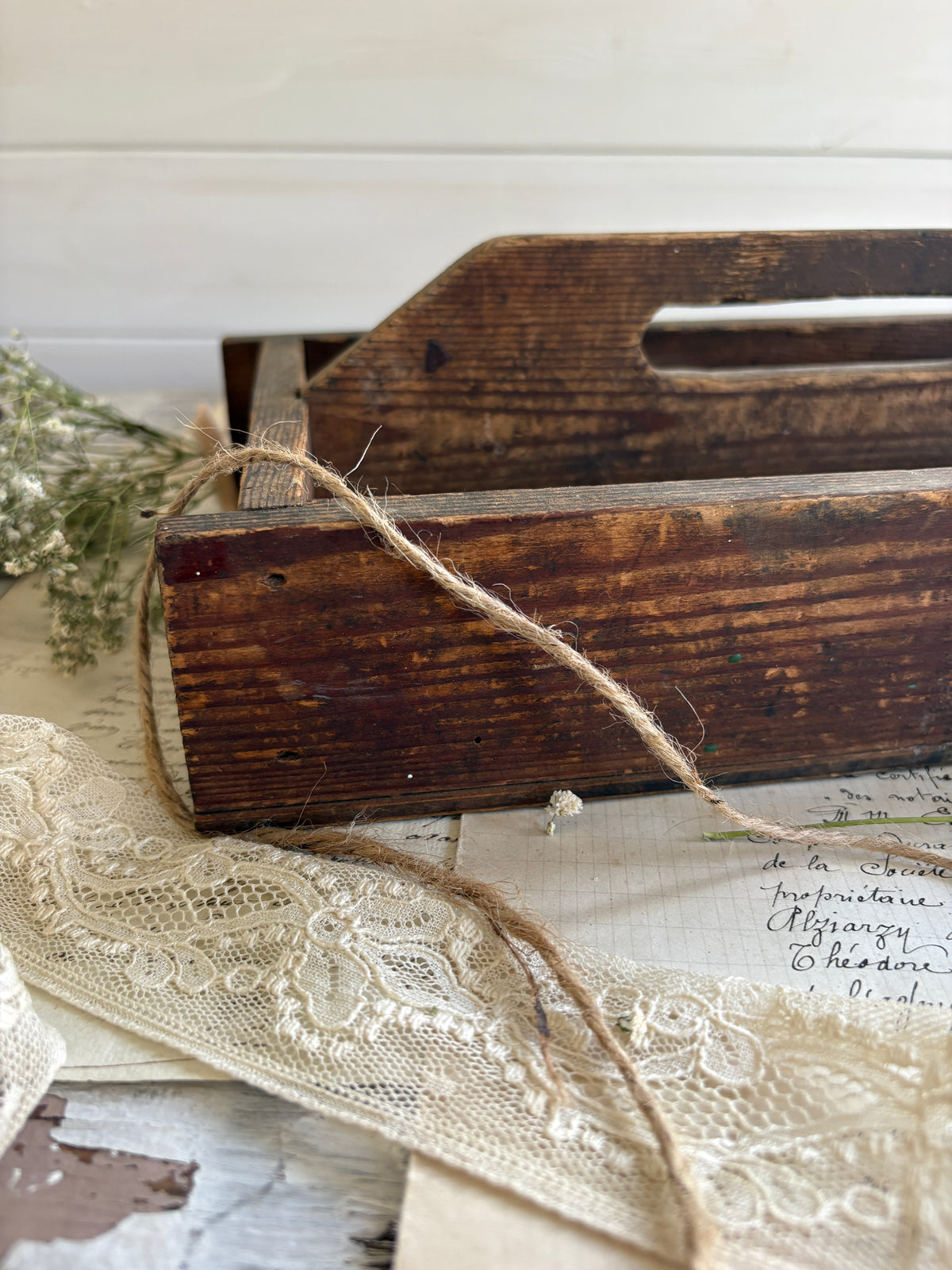 Rustic Vintage Handmade Wooden Box