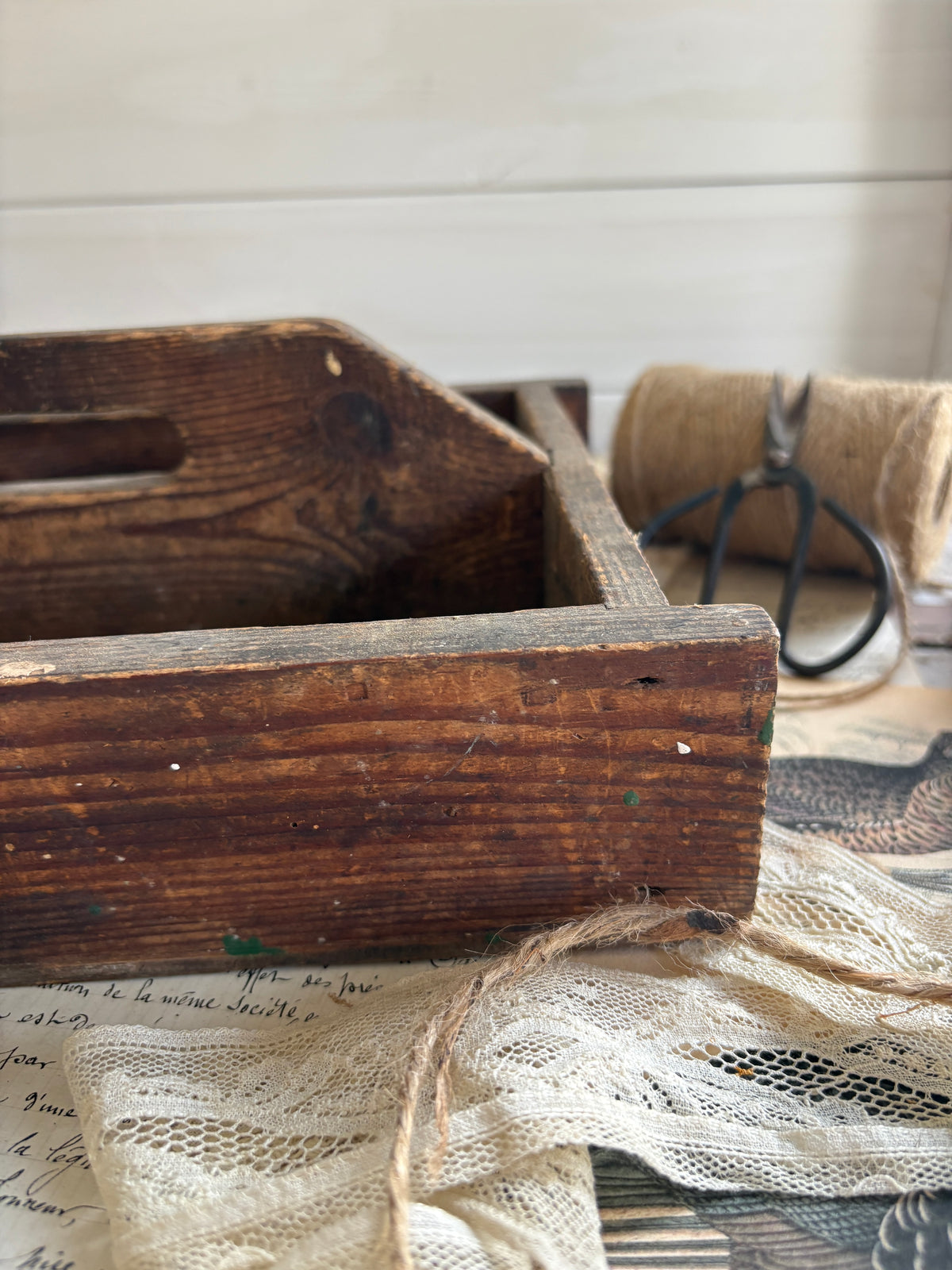 Rustic Vintage Handmade Wooden Box