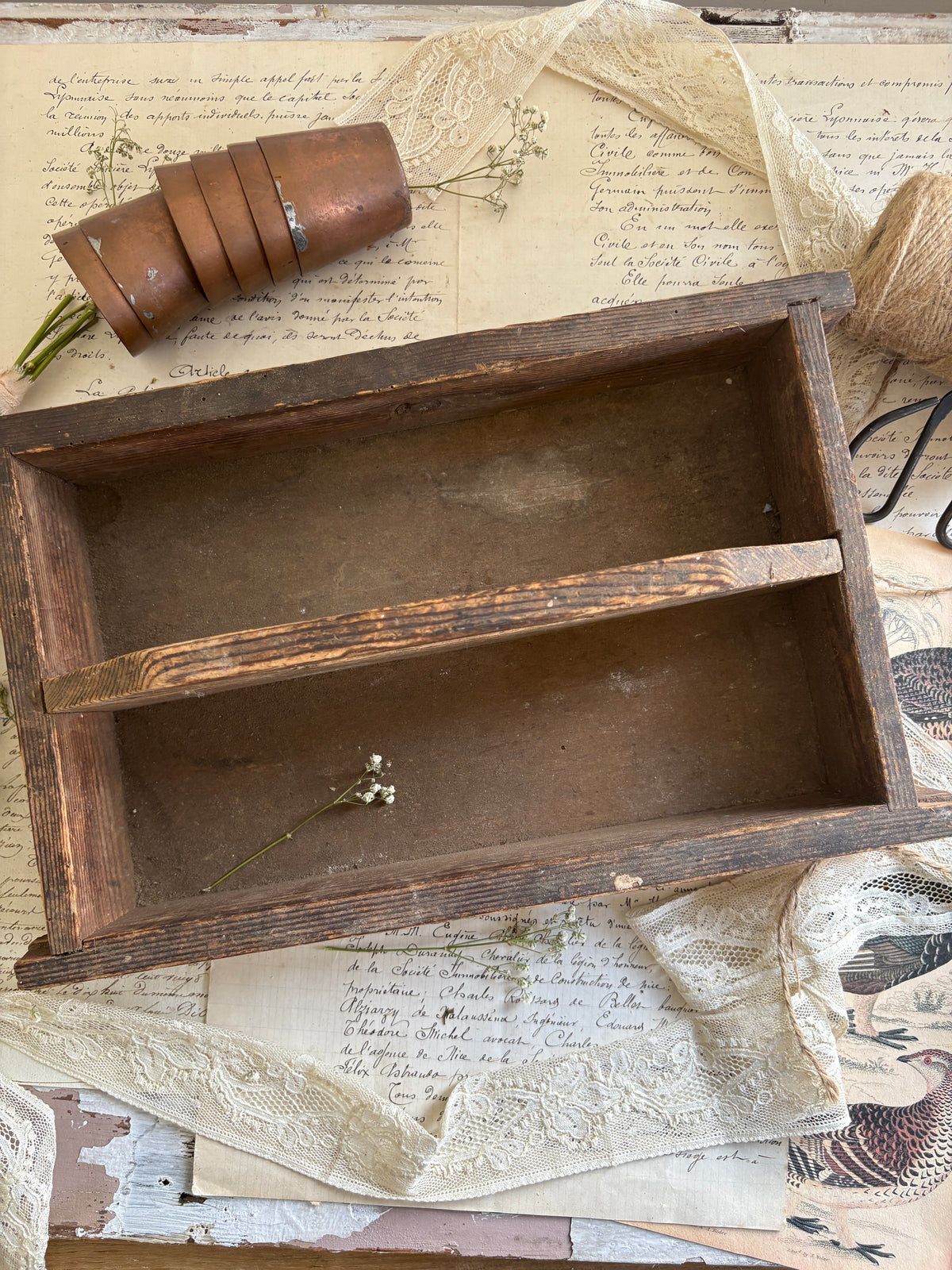 Rustic Vintage Handmade Wooden Box