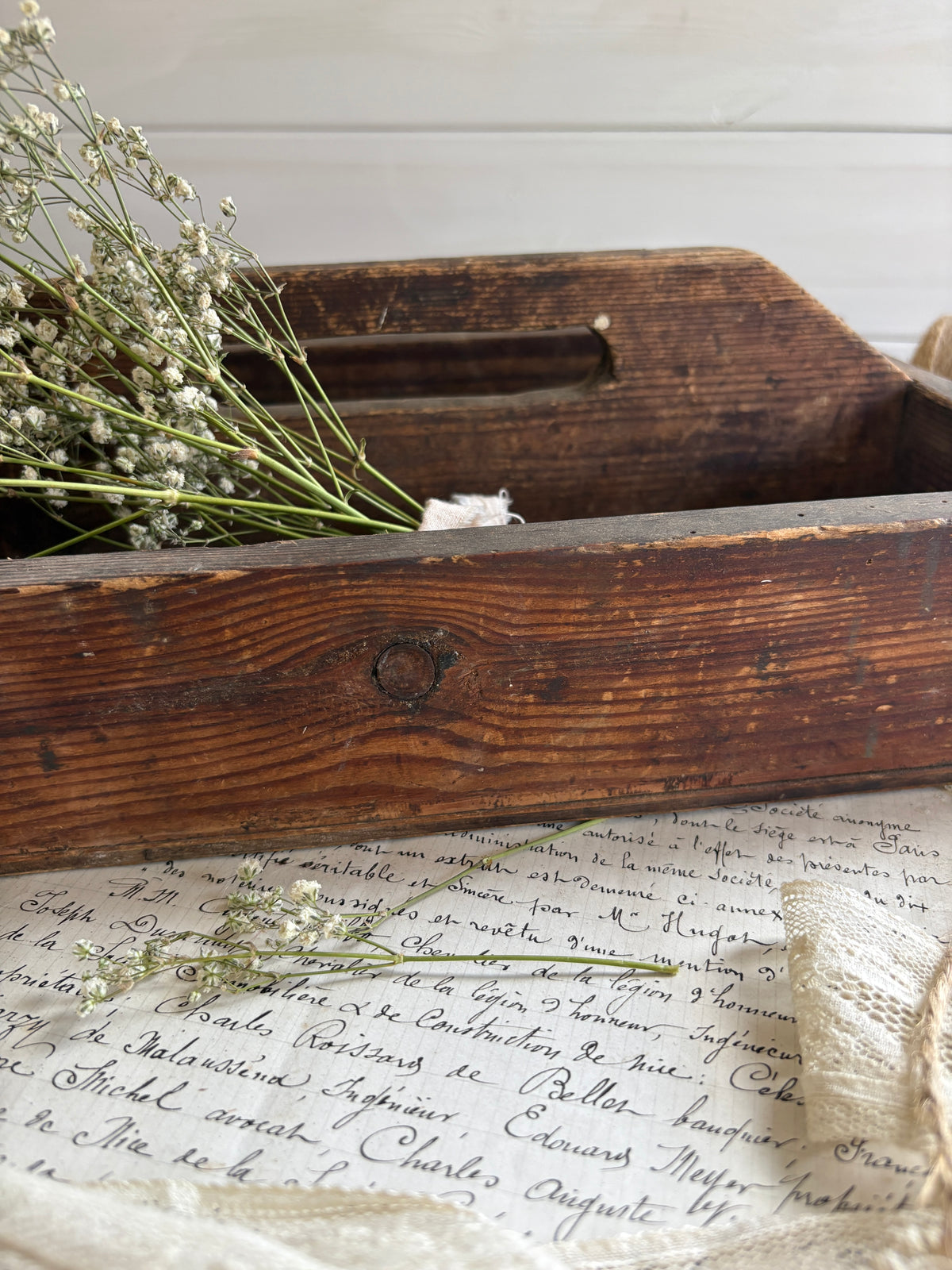 Rustic Vintage Handmade Wooden Box
