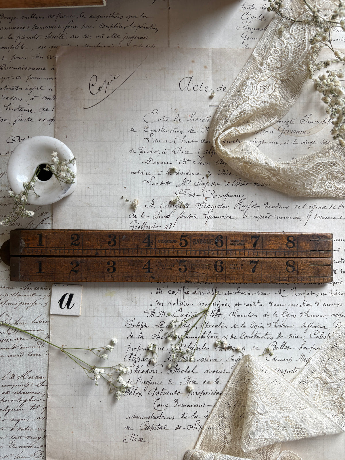 Vintage Boxwood Rulers
