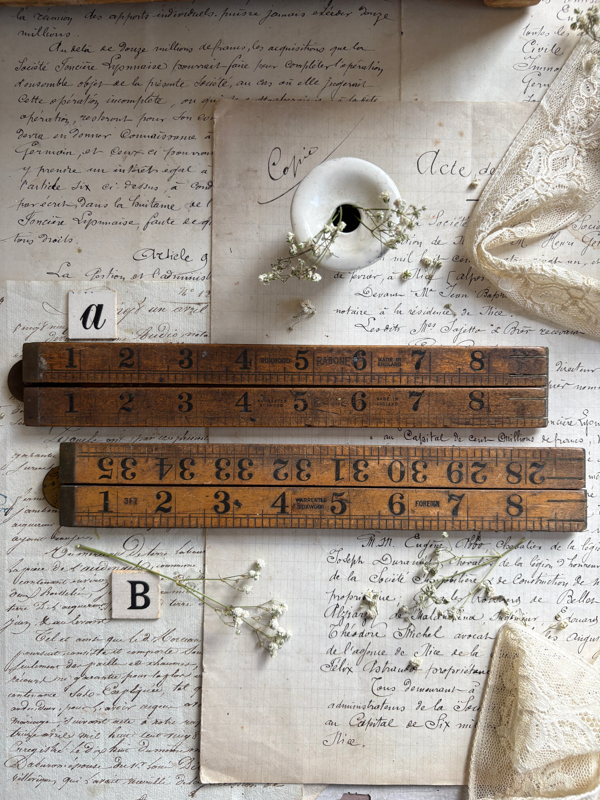 Vintage Boxwood Rulers