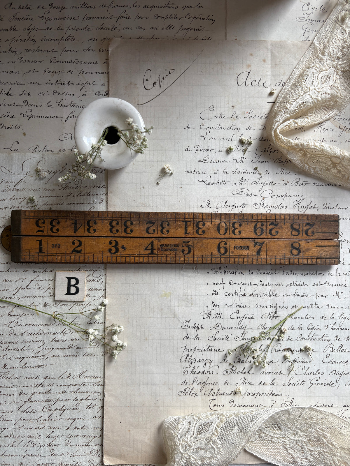Vintage Boxwood Rulers