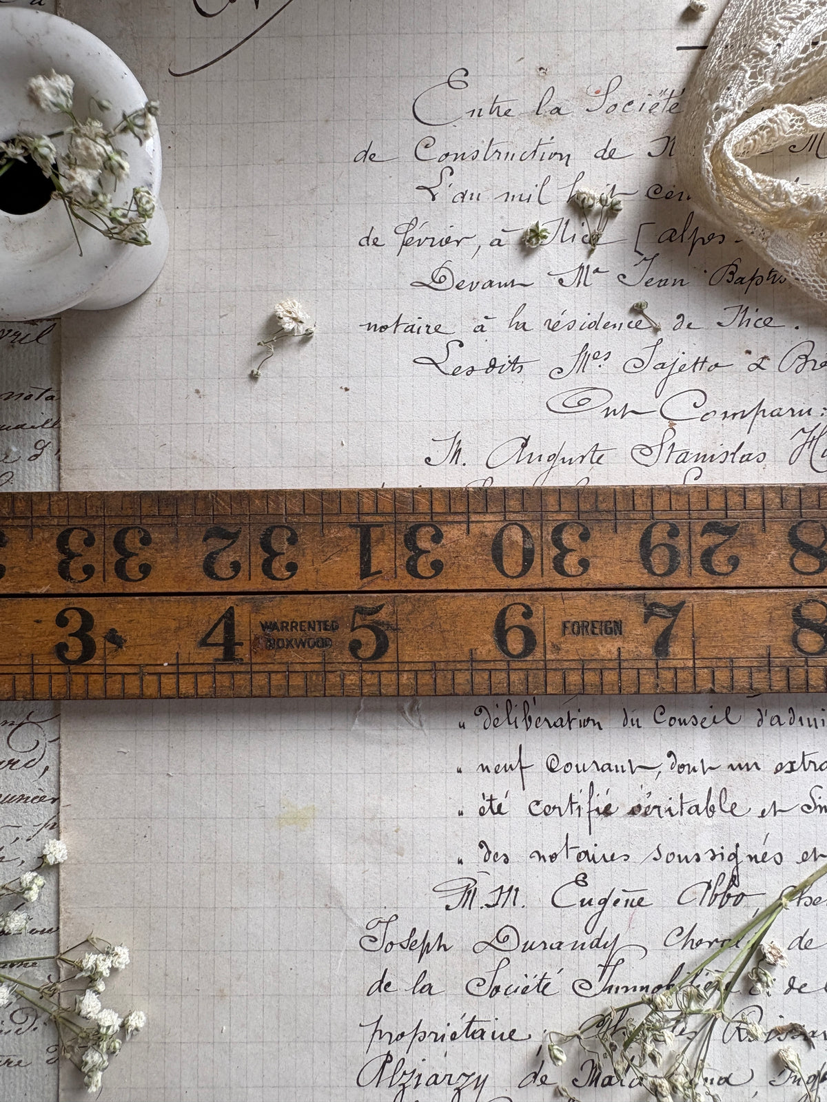 Vintage Boxwood Rulers