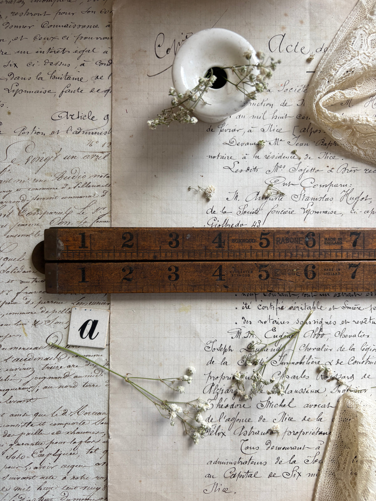 Vintage Boxwood Rulers
