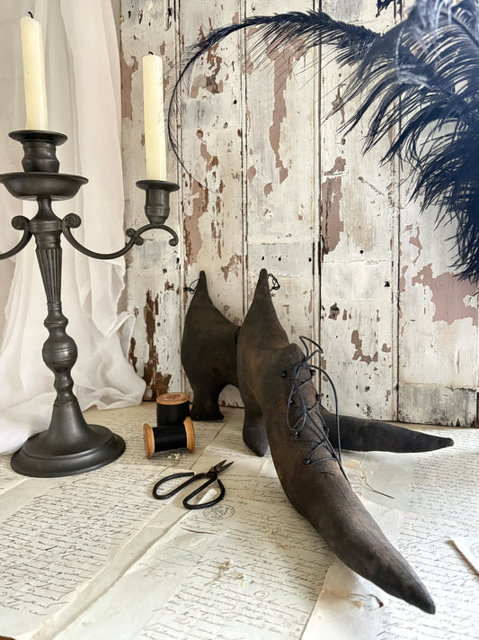 Handmade Black Halloween Decorative Shoes