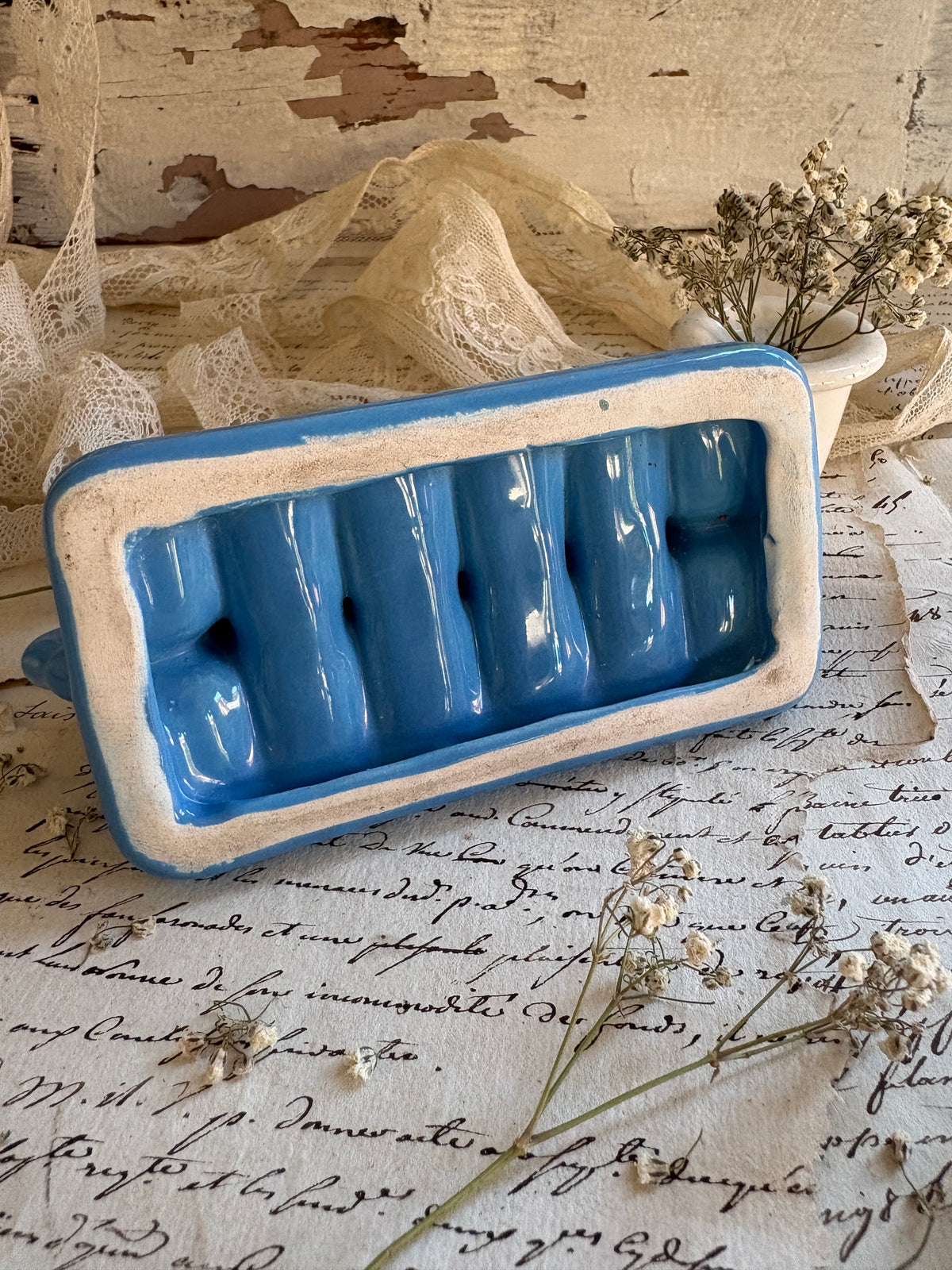 Vintage 1930s T.G. Green 'Blue Domino' Ceramic Toast Rack