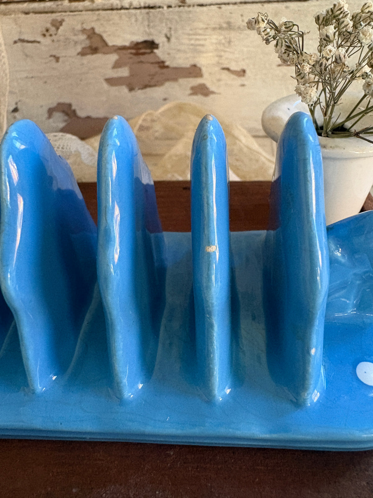 Vintage 1930s T.G. Green 'Blue Domino' Ceramic Toast Rack