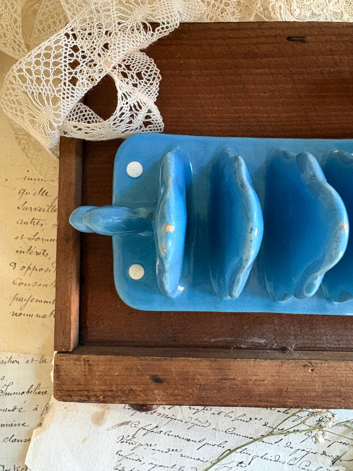 Vintage 1930s T.G. Green 'Blue Domino' Ceramic Toast Rack