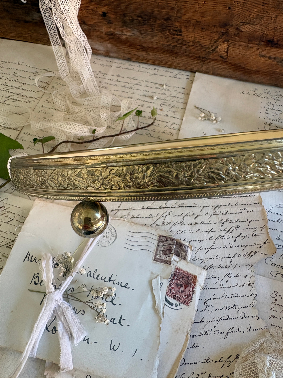 Vintage Floral Glass Tray