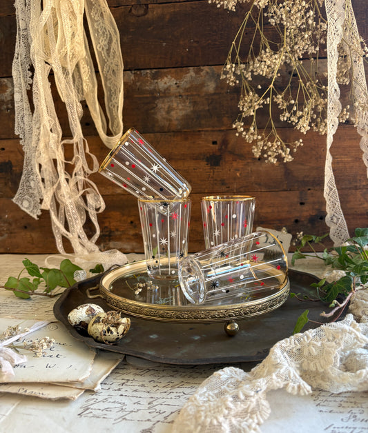 Vintage Floral Glass Tray