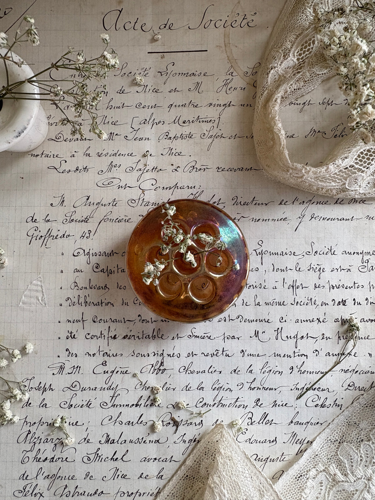 Vintage Glass Flower Frog