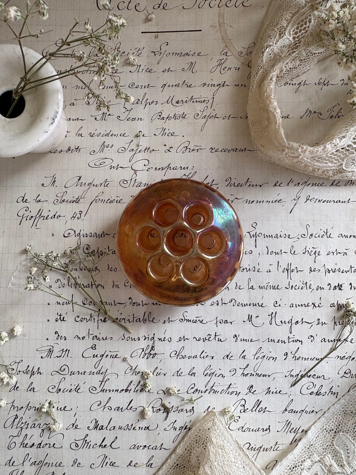 Vintage Glass Flower Frog