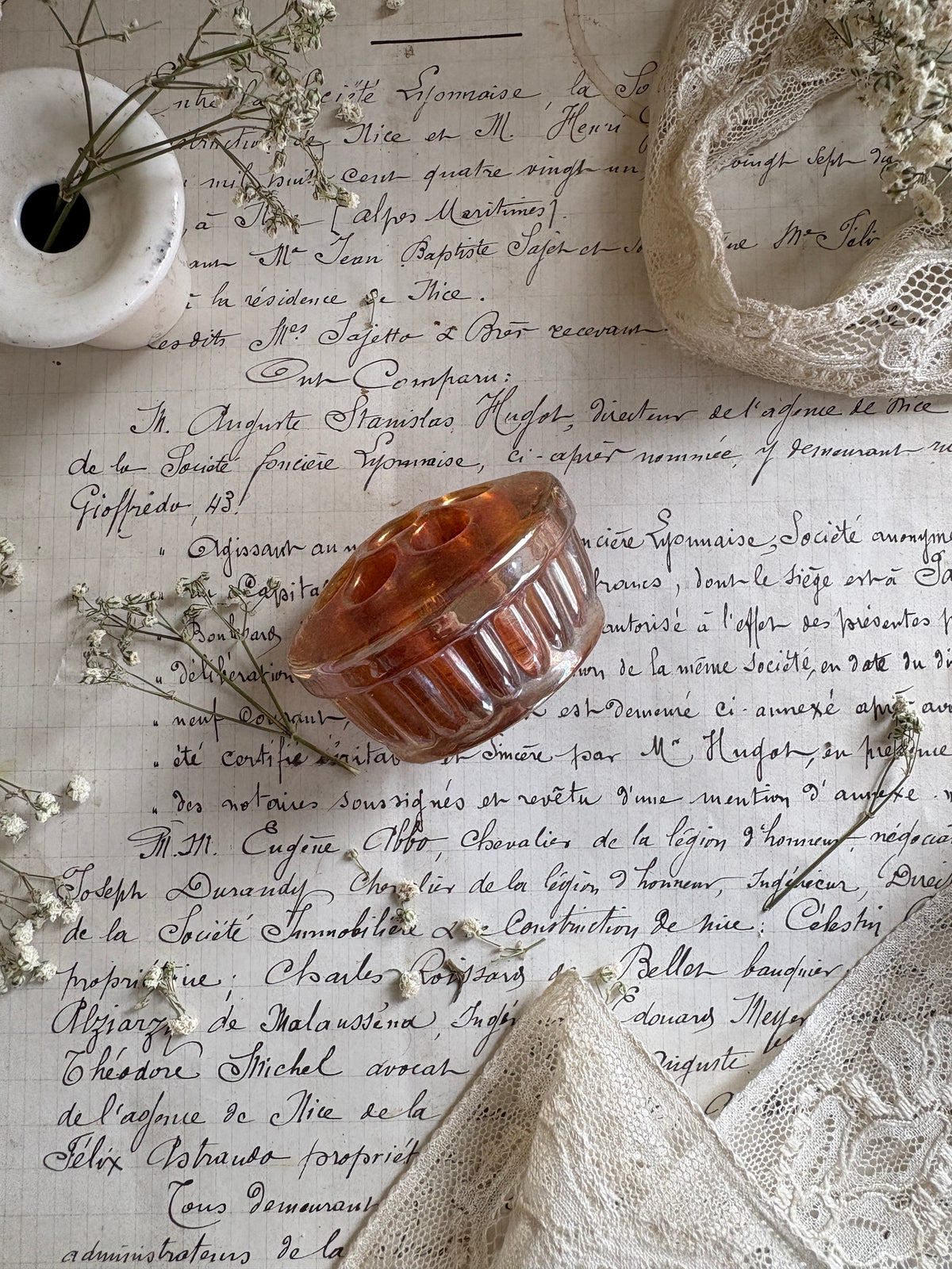 Vintage Glass Flower Frog