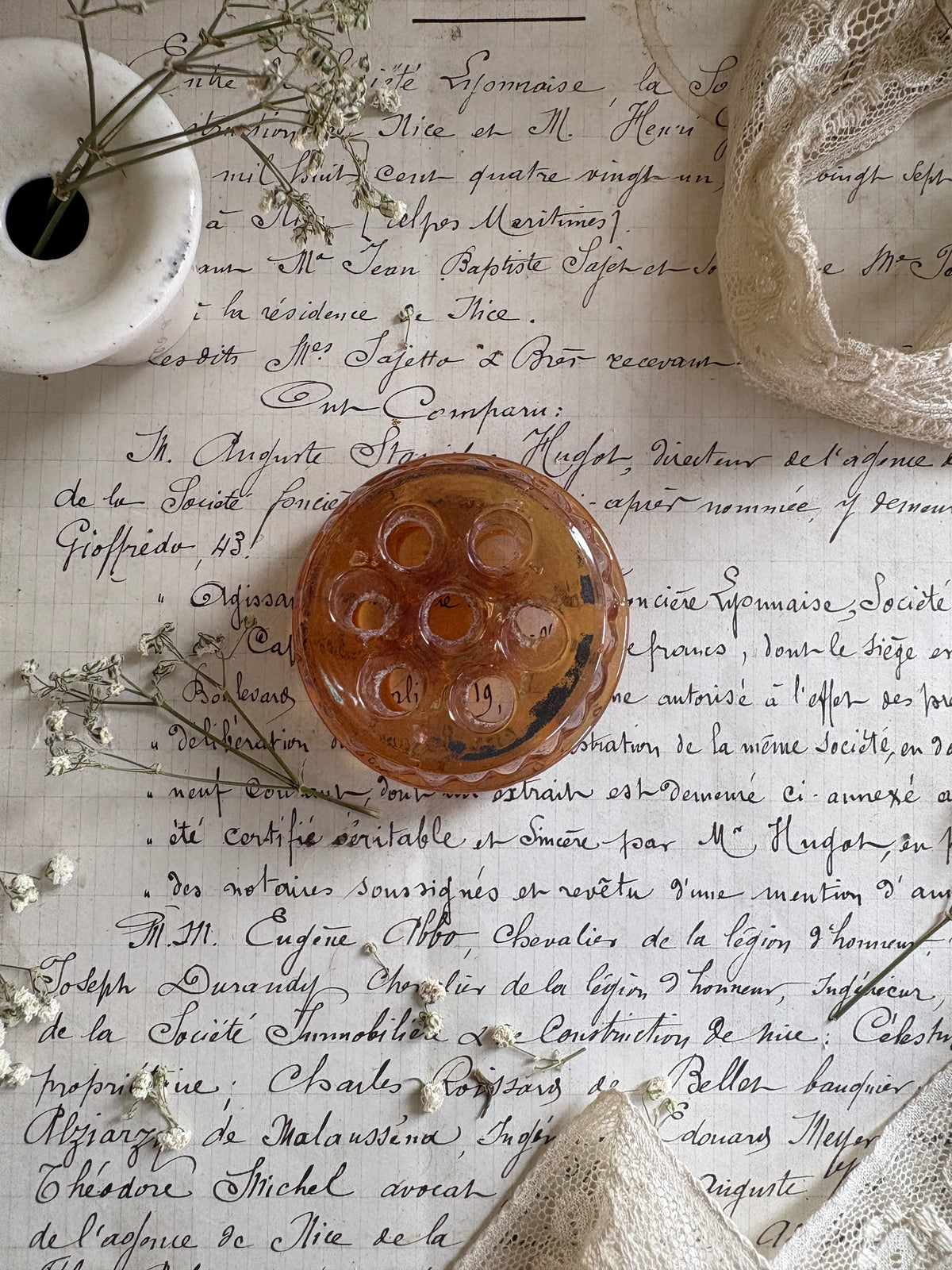 Vintage Glass Flower Frog