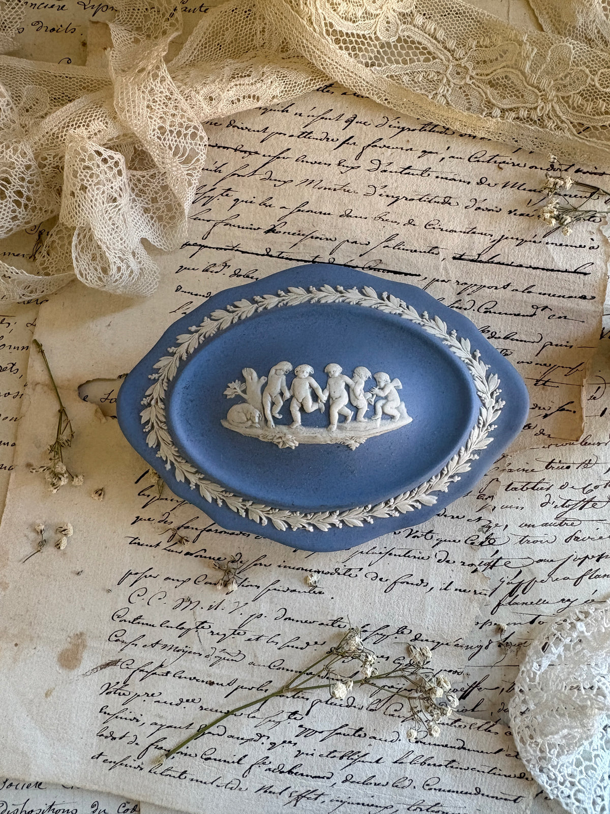 Vintage Wedgwood Trinket Pots Butter Knife