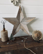 Load image into Gallery viewer, Rustic White Washed Wooden Star
