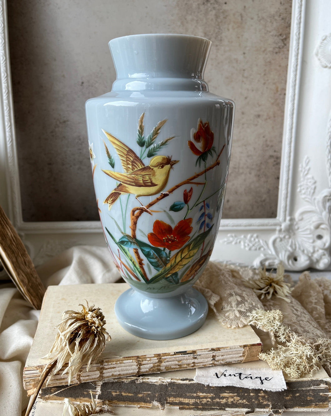 Victorian Opaline Glass Vase