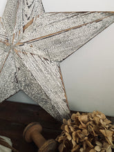 Load image into Gallery viewer, Rustic White Washed Wooden Star
